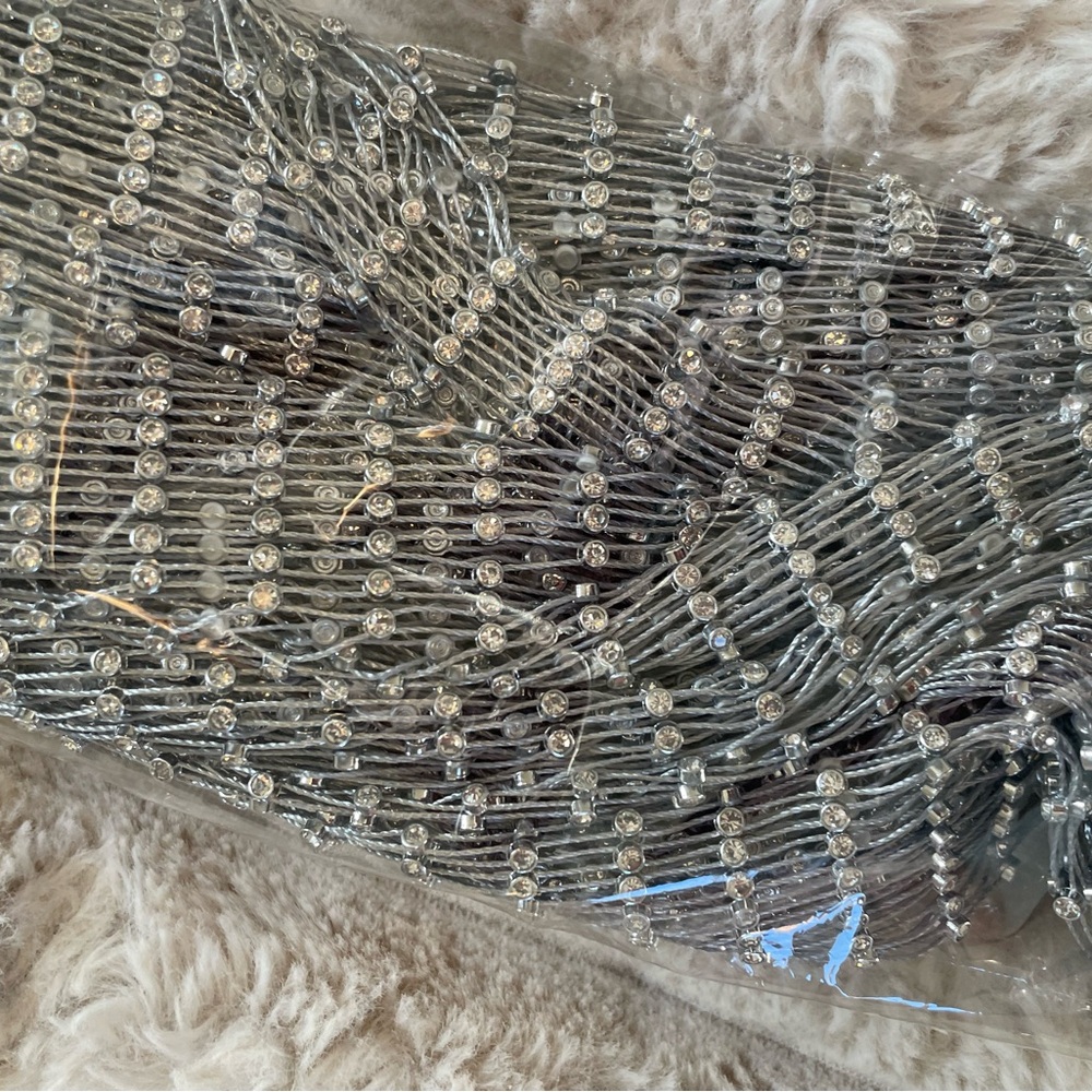 SILVER Mesh Rhinestone Dress Beach Cover - Picture 2 of 2